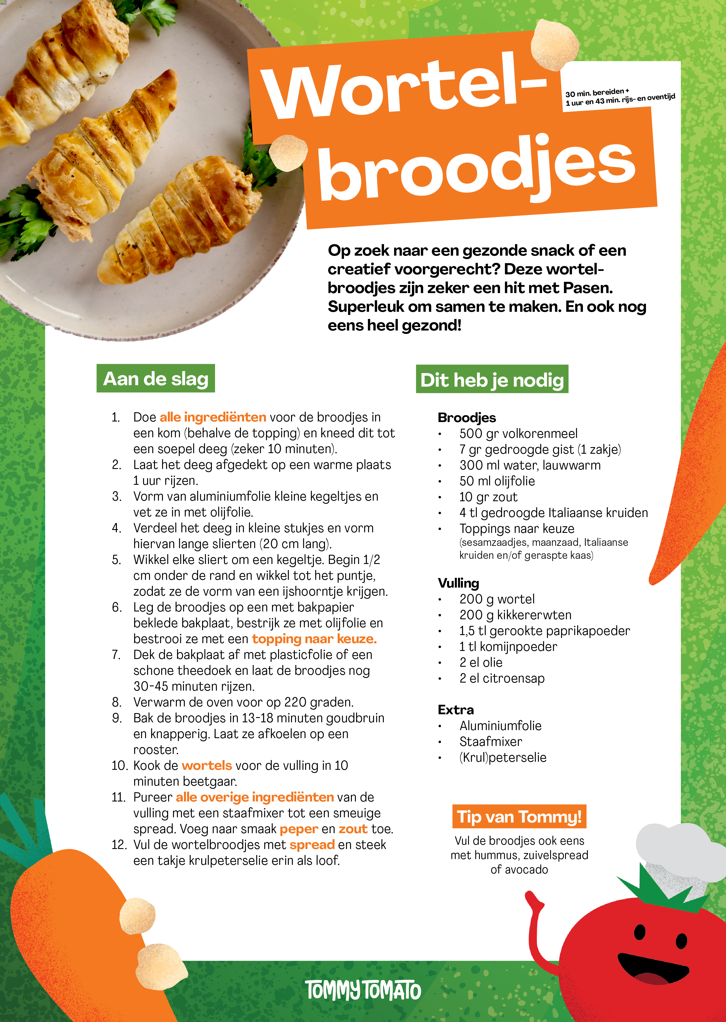 Tommy's wortelbroodjes voor Pasen